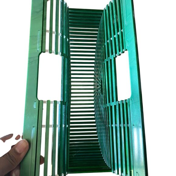 Acrylic Ark Clutch Emerald Green Sculptural Open Weave Purse EDM Luxe Vibes - Picture 3 of 4